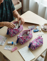 Set of 3 cosmetic bag/pouches with waterproof lining