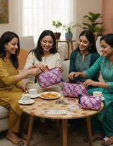 Set of 3 cosmetic bag/pouches with waterproof lining