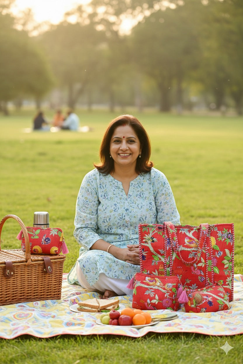 Tote Bag with set of 3 Pouches