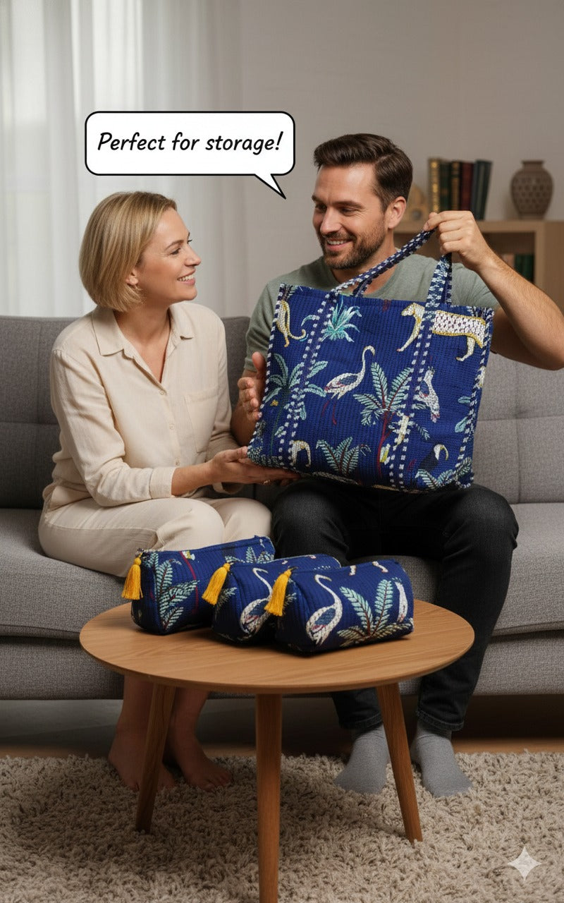 Tote Bag with set of 3 Pouches