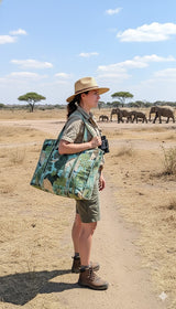 Handblock Printed Quilted Tote Bag with concealed zip ( 17x18x 6 inches)