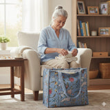 Handblock Printed Quilted Tote Bag without zip/button 17x18x 6 inches