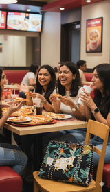 Handblock Printed Quilted Tote Bag with concealed zip ( 17x18x 6 inches)