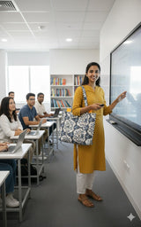 Handblock Printed Quilted Tote Bag without zip/button 17x18x 6 inches