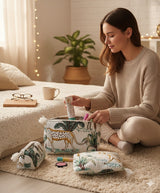 Set of 3 cosmetic bag/pouches with waterproof lining