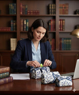 Set of 3 cosmetic bag/pouches with waterproof lining
