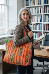 Velvet Tote Bag without Zip with Long Handle 17x18x 6 Inches