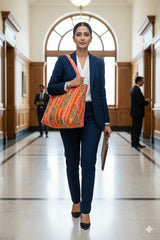 Velvet Tote Bag without Zip with Long Handle 17x18x 6 Inches