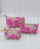 Set of 3 cosmetic bag/pouches with waterproof lining