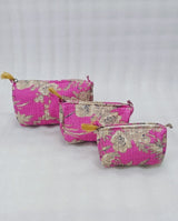 Set of 3 cosmetic bag/pouches with waterproof lining