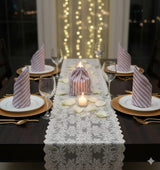 Drawstring bag with 6 hand block printed cotton table napkins