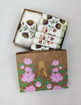 Cotton Handblock Printed Canvas Cotton Table Runner & Set Of 6 Mats with Gift Box