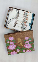 Cotton Handblock Printed Canvas Cotton Table Runner & Set Of 6 Mats with Gift Box