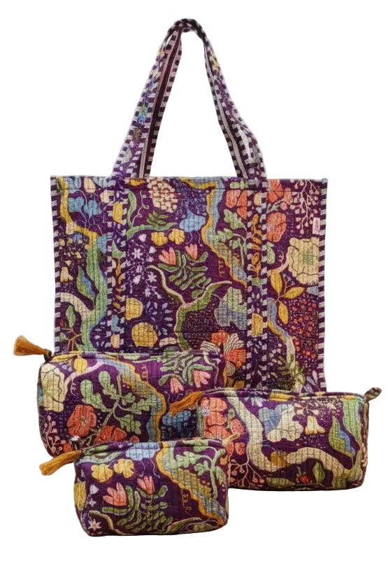 Tote Bag with set of 3 Pouches