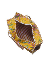 Handblock Printed Quilted Tote Bag with concealed zip ( 17x18x 6 inches)