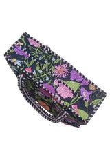 Handblock Printed Quilted Tote Bag with concealed zip ( 17x18x 6 inches)