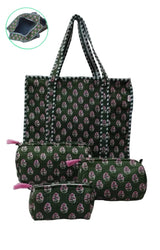 Cotton Tote Bag with Zip & Pouch Combo