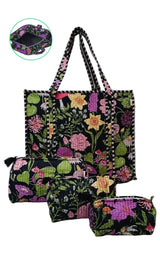 Cotton Tote Bag with Zip & Pouch Combo