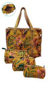 Cotton Tote Bag with Zip & Pouch Combo