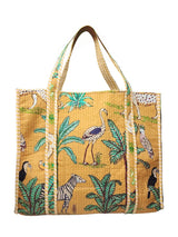 Handblock Printed Quilted Tote Bag without zip/button 17x18x 6 inches