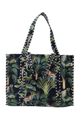 Handblock Printed Quilted Tote Bag without zip/button 17x18x 6 inches