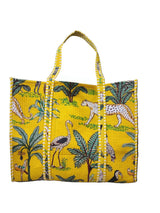 Handblock Printed Quilted Tote Bag without zip/button 17x18x 6 inches