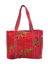 Handblock Printed Quilted Tote Bag without zip/button 17x18x 6 inches