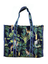 Handblock Printed Quilted Tote Bag without zip/button 17x18x 6 inches