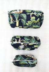 Set of 3 cosmetic bag/pouches with waterproof lining