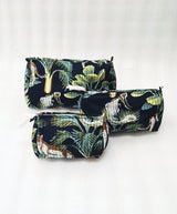 Set of 3 cosmetic bag/pouches with waterproof lining