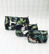Set of 3 cosmetic bag/pouches with waterproof lining
