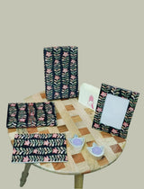 Gift Box with Work Desk Essential : 1 Diary, 1 Notepad, 1 Photoframe, 2 handblock candles