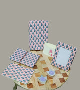 Gift Box with Work Desk Essential : 1 Diary, 1 Notepad, 1 Photoframe, 2 handblock candles