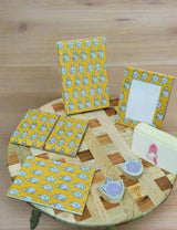 Gift Box with Work Desk Essential : 1 Diary, 1 Notepad, 1 Photoframe, 2 handblock candles
