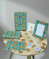 Gift Box with Work Desk Essential : 1 Diary, 1 Notepad, 1 Photoframe, 2 handblock candles