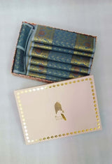 Diwali Gift Box with Banarasi Zari Table Runner, Set Of 6 Mats, 6 coaster