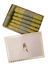 Diwali Gift Box with Banarasi Zari Table Runner, Set Of 6 Mats, 6 coaster