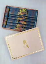 Diwali Gift Box with Banarasi Zari Table Runner, Set Of 6 Mats, 6 coaster