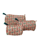 Set of 3 cosmetic bag/pouches with waterproof lining