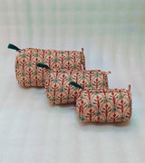 Set of 3 cosmetic bag/pouches with waterproof lining