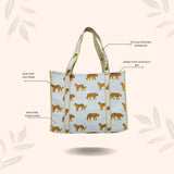 Handblock Printed Quilted Tote Bag without zip/button 17x18x 6 inches