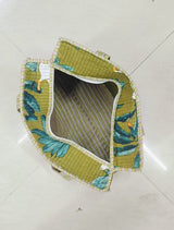 Handblock Printed Quilted Tote Bag with concealed zip ( 17x18x 6 inches)