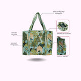 Handblock Printed Quilted Tote Bag with concealed zip ( 17x18x 6 inches)