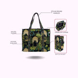 Handblock Printed Quilted Tote Bag with concealed zip ( 17x18x 6 inches)