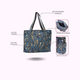 Handblock Printed Quilted Tote Bag with concealed zip ( 17x18x 6 inches)