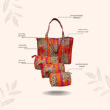 Tote Bag with set of 3 Pouches