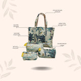Tote Bag with set of 3 Pouches