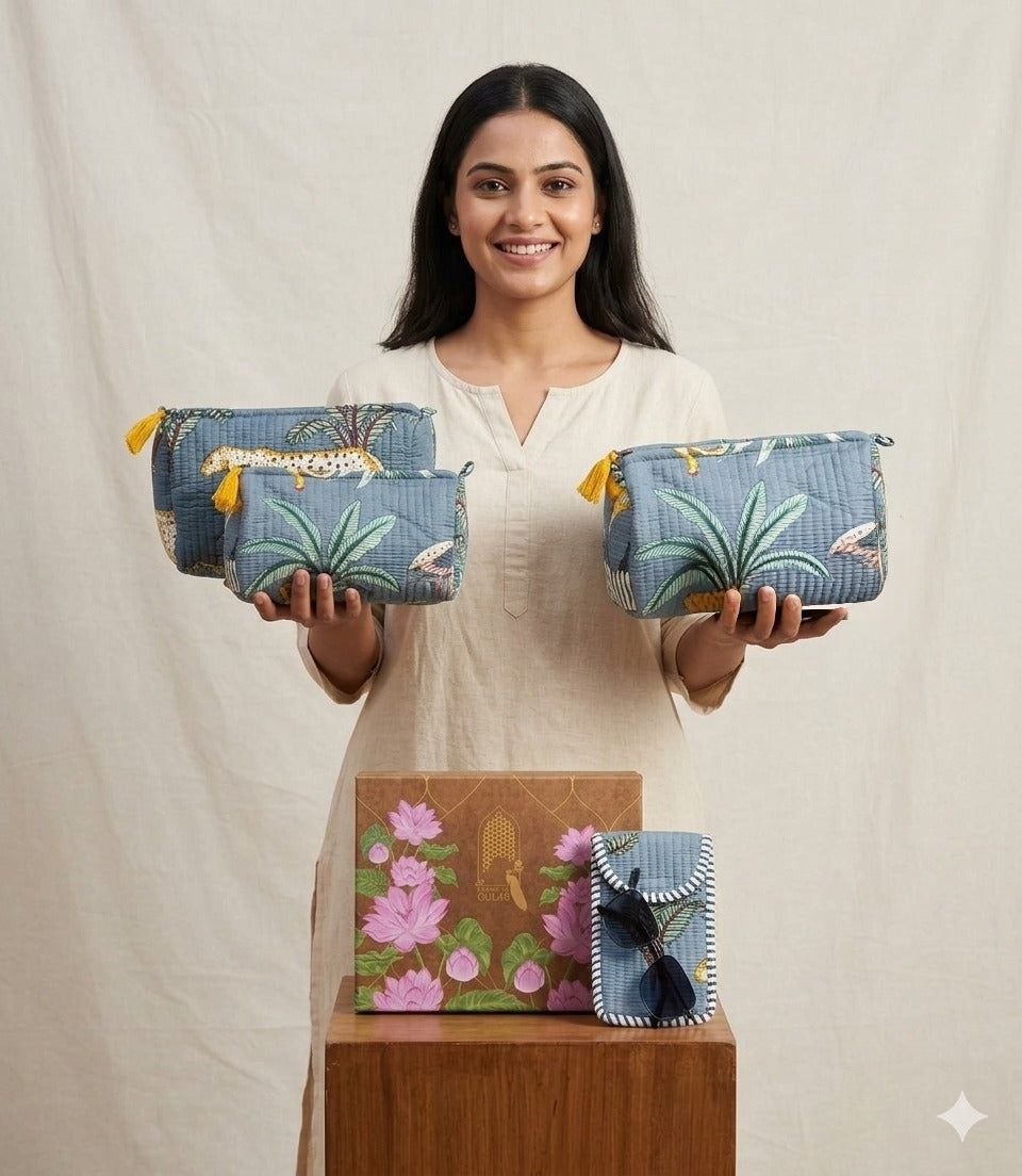 Set of 5 Utility Pouches (3 Makeup Pouches, 1 Sunglass Pouch, 1 Sanitary Napkin Pouch