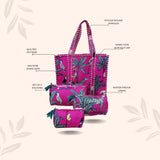 Tote Bag with set of 3 Pouches