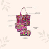 Tote Bag with set of 3 Pouches